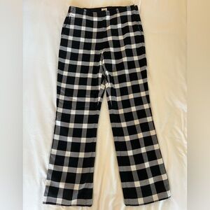 GAP Black & White Plaid Flare Crop Pants